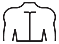 A black silhouette of a man's shirt.