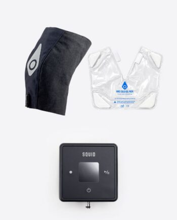 Squid Go main knee system including the wrap, gel, and handheld